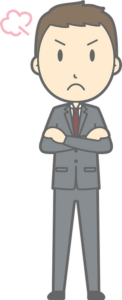 clipart of business man looking stubborn