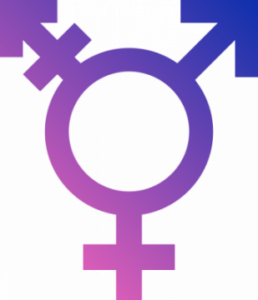 transgender symbol coloured with a purple to blue gradient